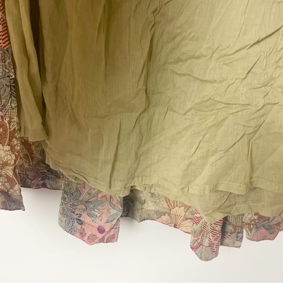 Chaudry Cotton Boho Floral Beaded Intricate Embroidery Gypsy Midi Skirt - Picture 7 of 12